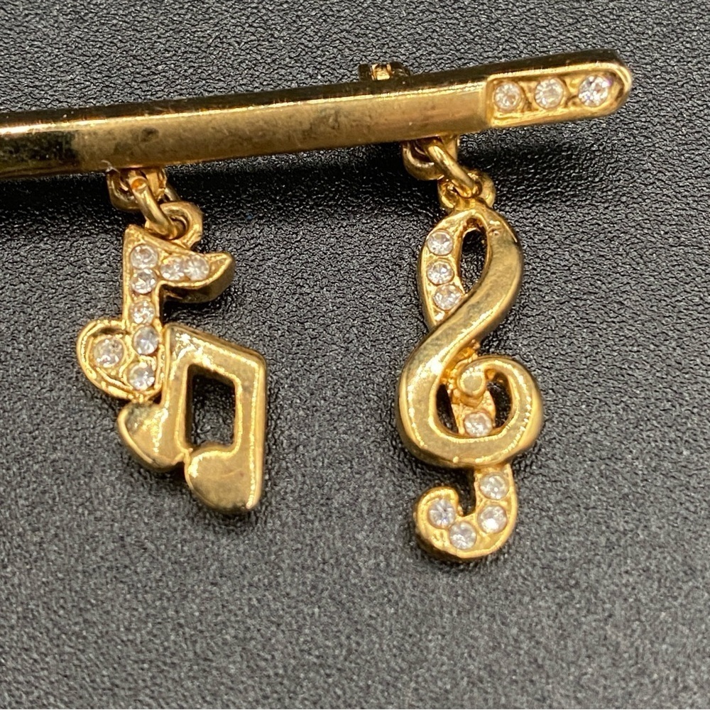 Musical Note Bar Brooch - Picture 3 of 12